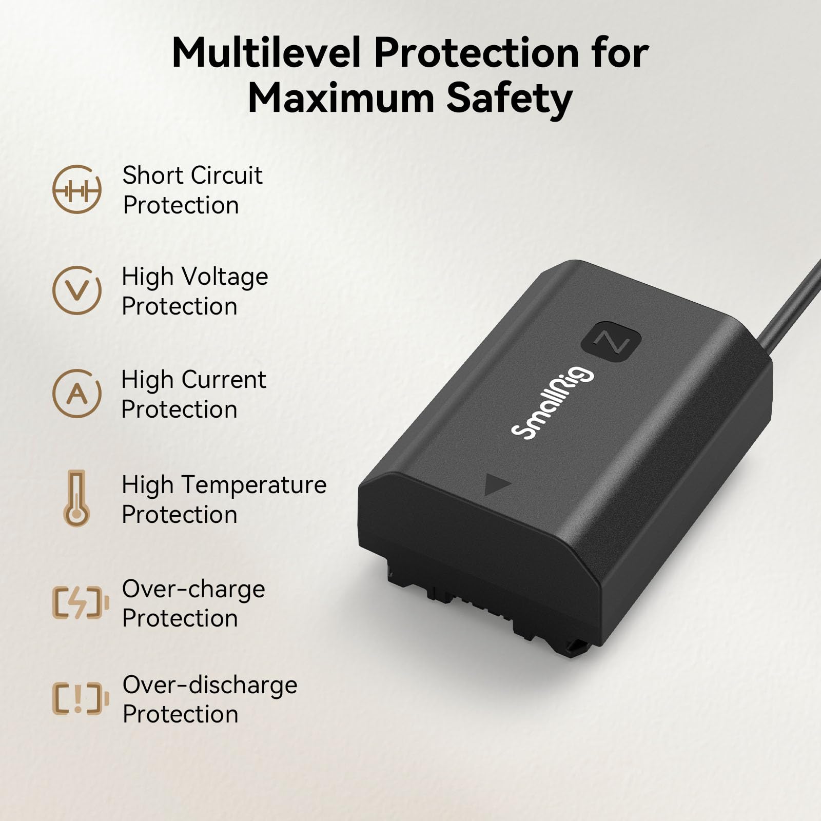 SmallRig D-TAP to NP-FZ100 Dummy Battery, NP-FZ100 Power Cable for Sony A7 III, A7 IV, A7S III, A7R III, A7R IV, A7R V, A7C, A7C II, A7CR, A1, A9, A9 II, A6600, A6700, FX3, FX30, ZV-E1 Cameras - 4253B