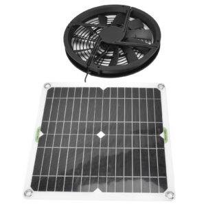 solar roof vent fan, 100w waterproof solar panel and 9.8 inch high speed solar fans for outside, solar power fan, solar powered fan for greenhouse for chicken dog houses, greenhouses, rv roof