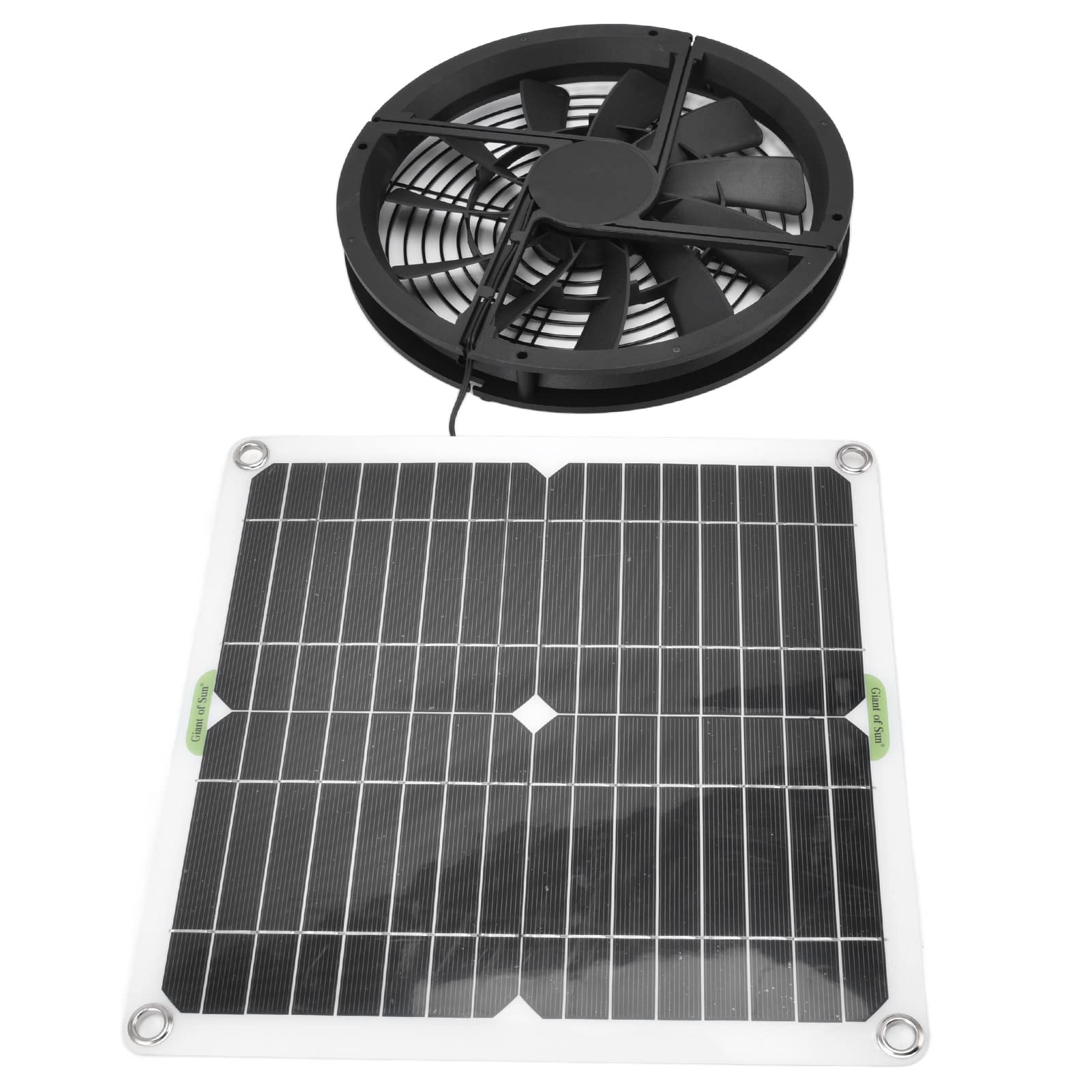 Solar Roof Vent Fan, 100w Waterproof Solar Panel And 9.8 Inch High Speed Solar Fans For Outside, Solar Power Fan, Solar Powered Fan For Greenhouse For Chicken Dog Houses, Greenhouses, Rv Roof