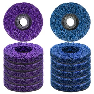 12 pcs strip discs 4-1/2 "x 7/8" stripping wheel suitable for cleaning angle grinder to remove paint, rust and weld oxidation(blue&purple)
