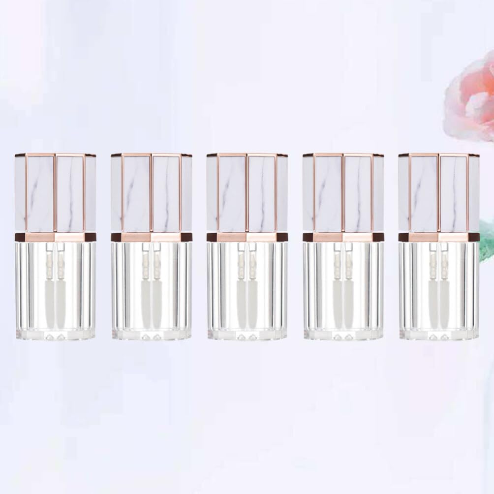 minkissy 5pcs Makeup Bottles Empty Lip Balm Tubes Clear Lipgloss Clear Lip Gloss Tube Lip Gloss Wand Tubes Lip Balm Containers Mini Lip Gloss Tubes Lip Tubes Lipstick Unique Travel