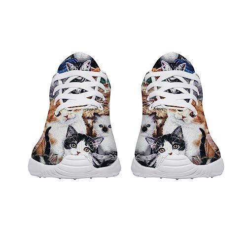 Cat Lover Shoes Women Running Walking Sneakers Cute Kitty Kitten Cat Print Tennis Shoes Gifts for Her,Him,Size 7