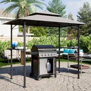 EMKK 8'x 5' Grill Gazebo Canopy - Outdoor BBQ Gazebo Shelter, Patio Canopy Tent for Barbecue and Picnic,8X 5 FT Grill Gazebo Grill Canopy Double Tiered BBQ Gazebo Outdoor BBQ Canopy