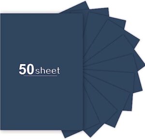 50 sheets navy blue cardstock 8.5 x 11 inch, 250gsm/92lb blue cardstock paper for diy arts and cards making, heavy brown craft paper for invitations, stationary printing,scrapbook supplies