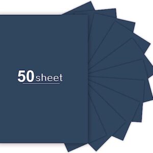 50 Sheets Navy Blue Cardstock 8.5 x 11 inch, 250gsm/92lb Blue cardstock Paper for DIY Arts and Cards Making, Heavy Brown Craft Paper for Invitations, Stationary Printing,Scrapbook Supplies