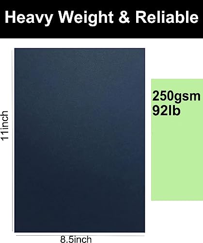 50 Sheets Navy Blue Cardstock 8.5 x 11 inch, 250gsm/92lb Blue cardstock Paper for DIY Arts and Cards Making, Heavy Brown Craft Paper for Invitations, Stationary Printing,Scrapbook Supplies