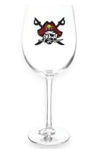 the queens' jewels pirate jeweled stemmed wine glass, 21 oz. - unique gift for women, birthday, cute, fun, not painted, decorated, bling, bedazzled, rhinestone