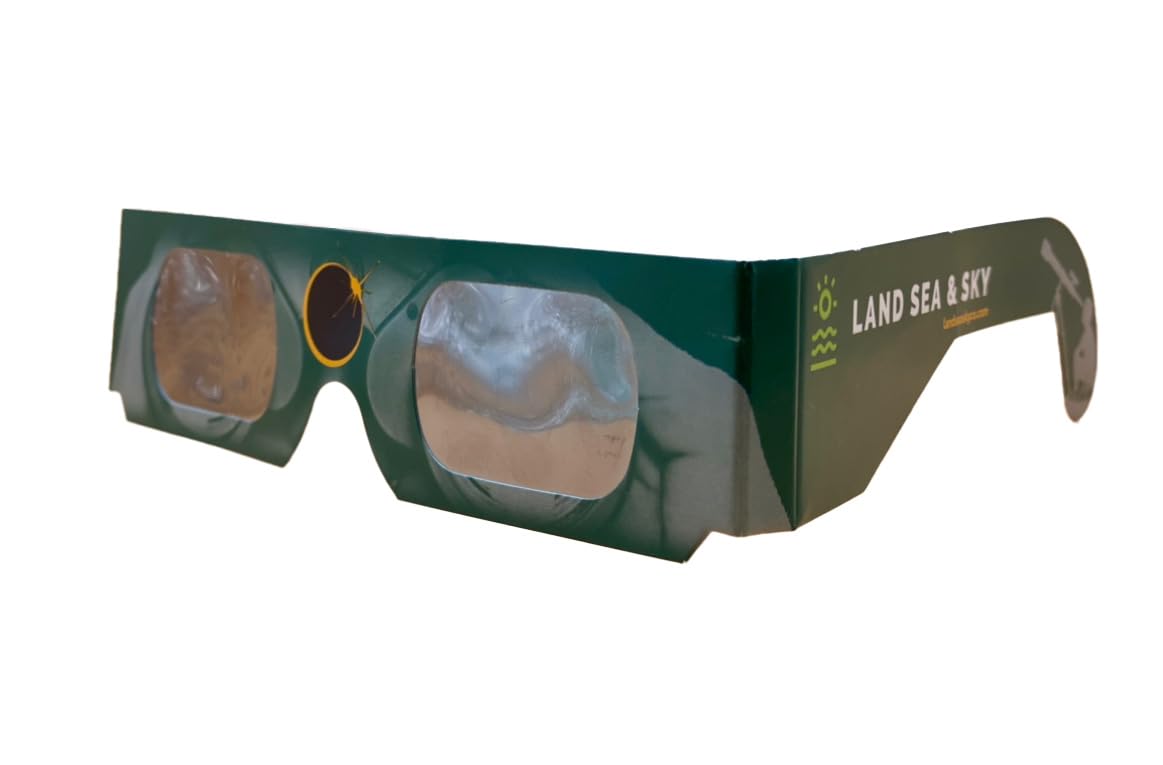 Land Sea & Sky Solar Eclipse Glasses - CE and ISO Certified Safe Shades for Direct Sun Viewing - Made in the USA (5 Pack)