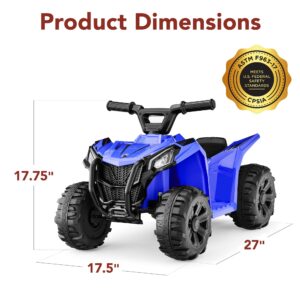 Best Choice Products 6V Kids Ride On Toy, 4-Wheeler Quad ATV Play Car w/ 1.8MPH Max Speed, Treaded Tires, Rubber Handles, Push-Button Accelerator - Blue