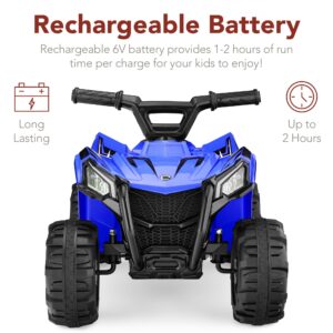 Best Choice Products 6V Kids Ride On Toy, 4-Wheeler Quad ATV Play Car w/ 1.8MPH Max Speed, Treaded Tires, Rubber Handles, Push-Button Accelerator - Blue