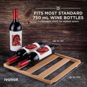 Ivation Premium Stainless Steel 8 Bottle Horizontal Thermoelectric Wine Cooler/Chiller Counter Top Red & White Wine Cellar w/Digital Temperature, Freestanding Refrigerator Quiet Operation Fridge