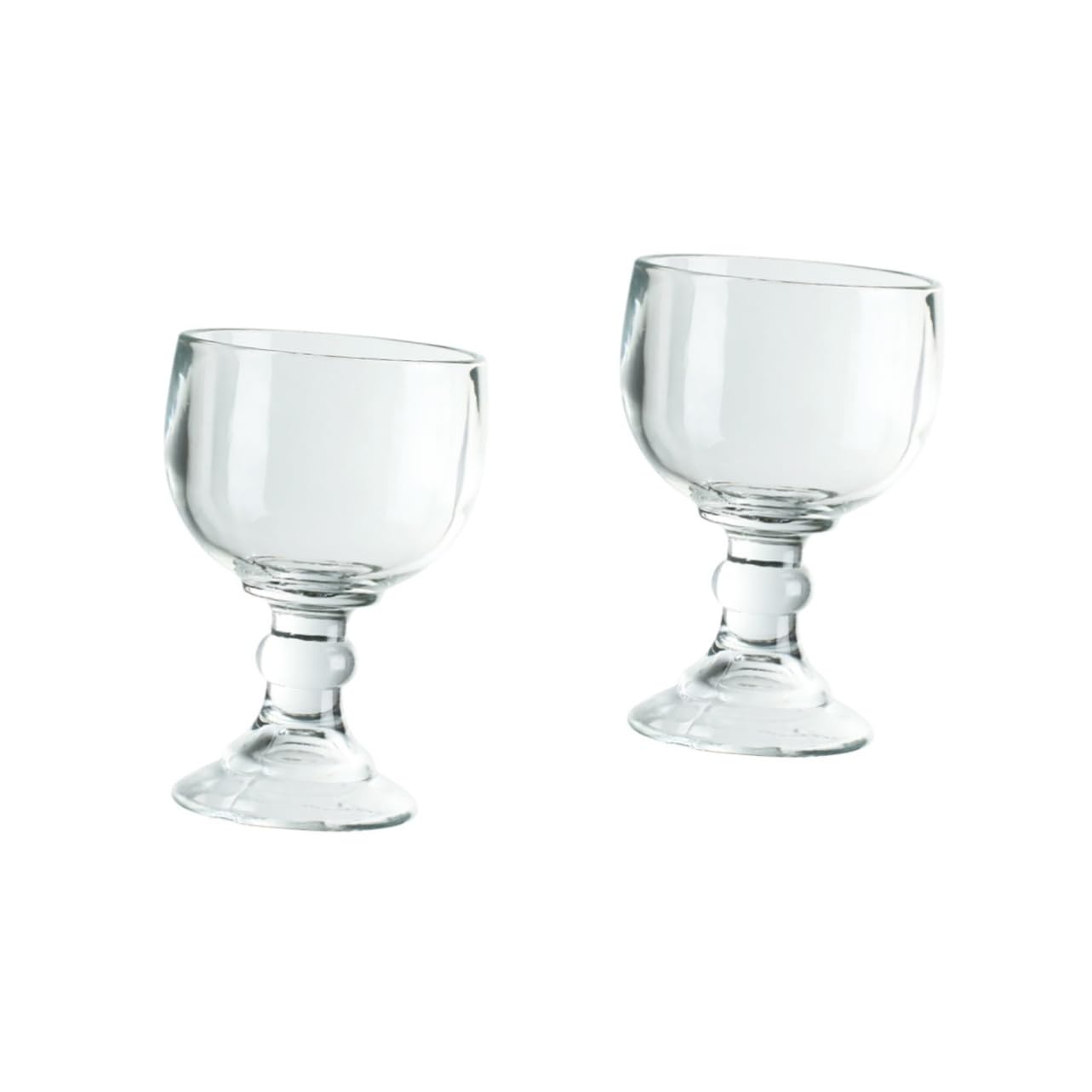 Housoutil 2pcs Goblet Ice Cream Glass Cup Whiskey Shot Glass Martini Wine Glasses Cup Toasting Glasses Party Drinkware Old Fashion Glasses for Cocktails White Dessert Cup Classic Plastic