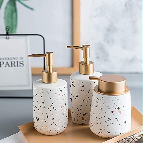 Soap Dispensers Soap Dispenser Durable Lotion Dispenser Ceramic Liquid Soap Dispenser with Electroplating Golden Pump for Bathroom Countertop