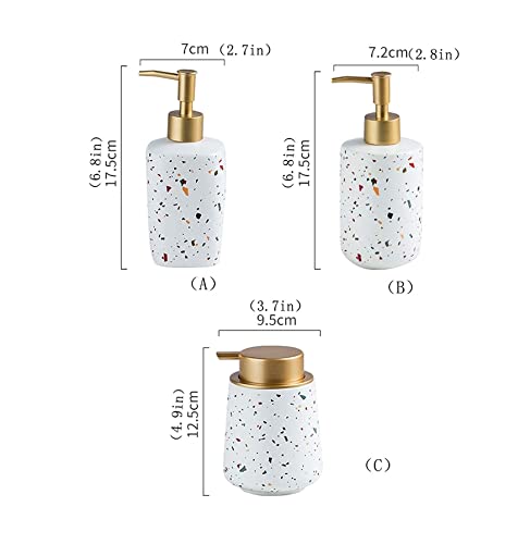 Soap Dispensers Soap Dispenser Durable Lotion Dispenser Ceramic Liquid Soap Dispenser with Electroplating Golden Pump for Bathroom Countertop