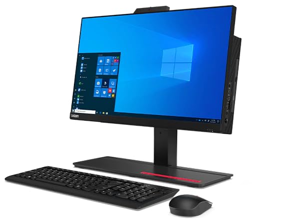 Lenovo 2023 ThinkCentre M70a AIO, 21.5 Inch FHD Touchscreen, Intel Core i5-10400, 16GB RAM, 256GB SSD, DVD-RW, IR Camera, Win 11 Pro, Black, 3 Year onsite