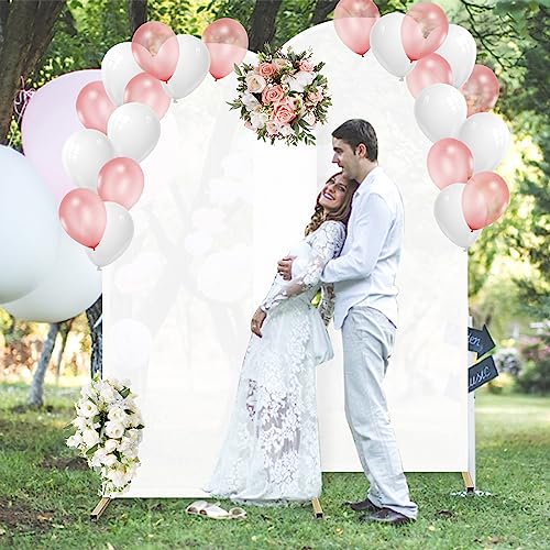 6.6FT Arch Backdrop Cover White Arch Backdrop Stand Covers Fabric Spandex Fit Round Top Backdrop for Wedding Birthday Party Banquet Decoration