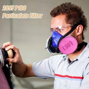 8pcs 2097 Filters for Respirator, Particulate Filter Cotton for P100 Filter Holders Filter Retainer Replacement for 6000 6200 6800 7000 FF-4 Series Breathing Mask for Against Dust