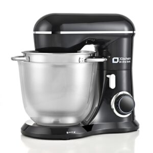 kitchen in the box stand mixer, 4.5qt+5qt two bowls electric food mixer, 10 speeds 3-in-1 kitchen mixer for daily use with egg whisk,dough hook,flat beater (black)