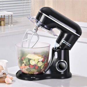 Kitchen in the box Stand Mixer, 4.5QT+5QT Two bowls Electric Food Mixer, 10 Speeds 3-IN-1 Kitchen Mixer for Daily Use with Egg Whisk,Dough Hook,Flat Beater (Black)