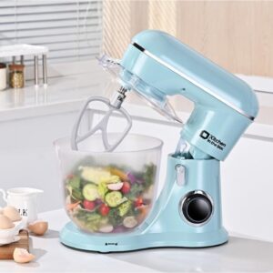 Kitchen in the box Stand Mixer, 4.5QT+5QT Two bowls Electric Food Mixer, 10 Speeds Kitchen Mixer for Daily Use with Egg Whisk,Dough Hook,Flat Beater (Blue)