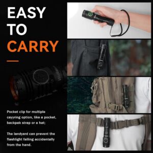 Wurkkos FC13S 5000K USB C Flashlights 2500 High Lumens LED Flash Light 6 Modes EDC Torch- IP68 Waterproof Flashlight with Ramping Mode.