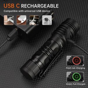 Wurkkos FC13S 5000K USB C Flashlights 2500 High Lumens LED Flash Light 6 Modes EDC Torch- IP68 Waterproof Flashlight with Ramping Mode.