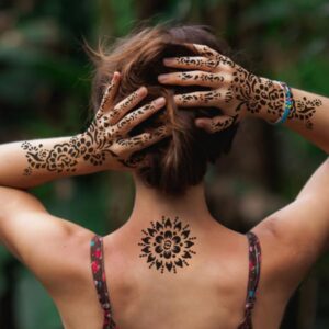 Henna tattoo kit,Indian Temporary Tattoo Stencils Glitter Airbrushing Diy Henna Tattoo Stencils Henna Body Art Templates, Hands Feet Leg Arm Tattoo Stickers