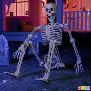 JOYIN 67 Inches Life Size Skeleton Full Body Realistic Human Bones with Posable Joints for Halloween Pose Skeleton Prop Decoration, Indoor and Outdoor Use