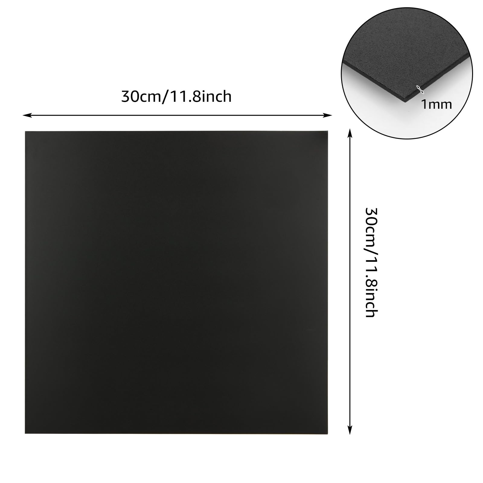 2 Pack Black Anodized Aluminum Sheet Metal 12 x 12 x 1/25 Inch (1mm Thick) Anodized Aluminum Metal Plates Blanks for Laser Engraving, Crafting, Home Decoration