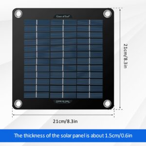 Ihvewuo 10W Solar Panel Kit 12V Waterproof Solar Trickle Charger Portable Solar Powered Charger Kit with 4 Suction Cups Lightweight High Efficiency Car Battery Maintainer for Car RV Boat(Black)