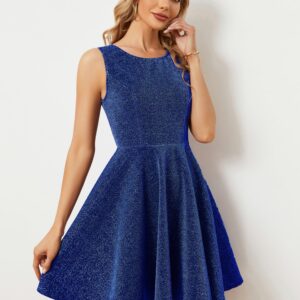 Ever-Pretty Women's Open Back Sleeveless Knee-Length Cocktail Dresses Sapphire Blue US12