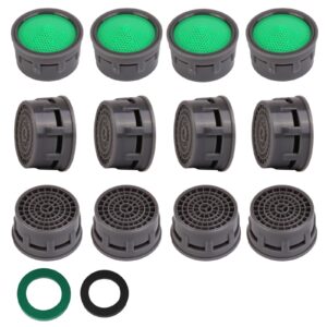 shap+ faucet aerator, flow restrictor insert, sink aerator replacement parts for bathroom or kitchen sink faucet filter, fit for internal and external thread faucet aerators, with washer (12pcs)