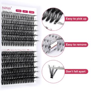 Individual Lashes 240Pcs DIY Eyelash Extension 30D+40D C Curl Mixed 15-20mm Cluster Lashes Natural Wispy Reusable Mink Lash Cluster at Home by FADVAN (30D+40D-0.07C, 15-20mm)