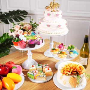 Umigy 6 Pcs White Cake Stand Sets for Dessert Table Display 8/10/12 Inch Metal Cake Stands Round Cupcake Holder for Wedding, Birthday, Party, Graduation, Baby Shower