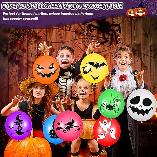 Leyndo 120 Pcs Halloween Punch Balloons 18'' Latex Round Punch Balls with Rubber Bands Attached Pumpkin Punch Game Trick or Treat Toys for Halloween Treats Party Supplies Decoration Goodie Bag Filler