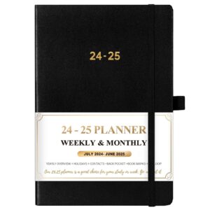 2024-2025 planner - planner 2024-2025, jul.2024 - jun.2025, 8.25" x 5.75", 2024-2025 planner weekly & monthly with tabs, holidays, daily organizer - classic black
