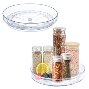 2 pack | 10.6" sissijohoy lazy susan turntable organizer for kitchen cabinet pantry refrigerator countertop dresser, clear