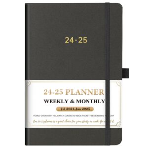 2024-2025 planner - academic planner 2024-2025, jul.2024 - jun.2025, 8.25" x 5.75", 2024-2025 planner weekly & monthly with tabs - grey