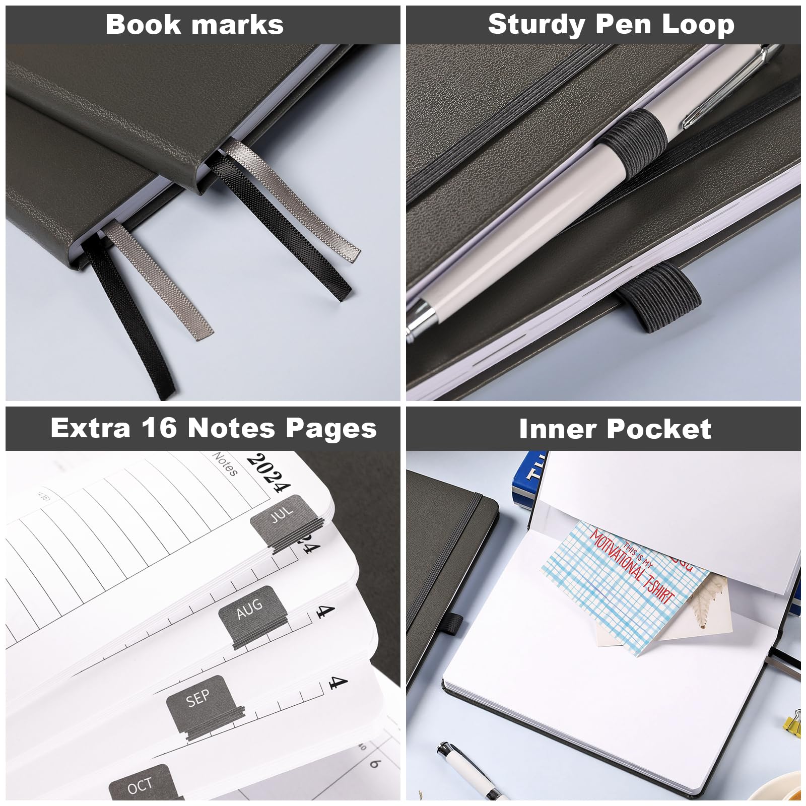 2024-2025 Planner - Academic Planner 2024-2025, Jul.2024 - Jun.2025, 8.25" x 5.75", 2024-2025 Planner Weekly & Monthly with Tabs - Grey