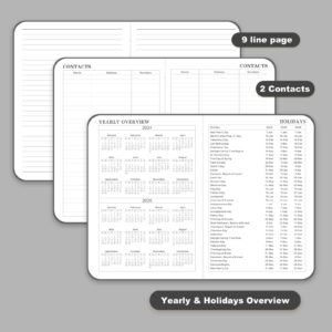 2024-2025 Planner - Academic Planner 2024-2025, Jul.2024 - Jun.2025, 8.25" x 5.75", 2024-2025 Planner Weekly & Monthly with Tabs - Grey