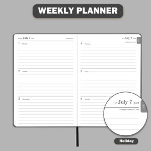 2024-2025 Planner - Academic Planner 2024-2025, Jul.2024 - Jun.2025, 8.25" x 5.75", 2024-2025 Planner Weekly & Monthly with Tabs - Grey