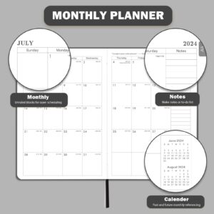 2024-2025 Planner - Academic Planner 2024-2025, Jul.2024 - Jun.2025, 8.25" x 5.75", 2024-2025 Planner Weekly & Monthly with Tabs - Grey