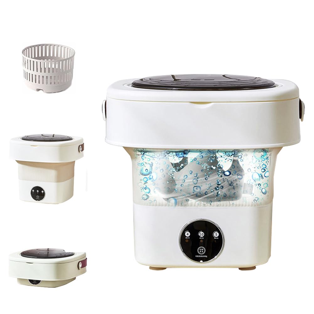 SEAHOME Portable Washing Machine, Foldable Mini Washing Machine 3 Modes Deep Cleaning Half Automatic Washt for Washing Underwear, Socks, Baby Clothes Mini Washer Perfect for Camping, Travelling