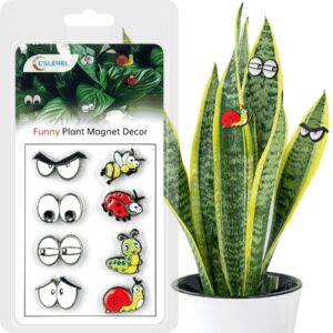 cslehel plant magnets eyes for potted plants ，8 pcs cute magnetic plant eyes with cartoon eyes, funny plants pins for indoor outdoor office plants accessories, plants lover gifts,