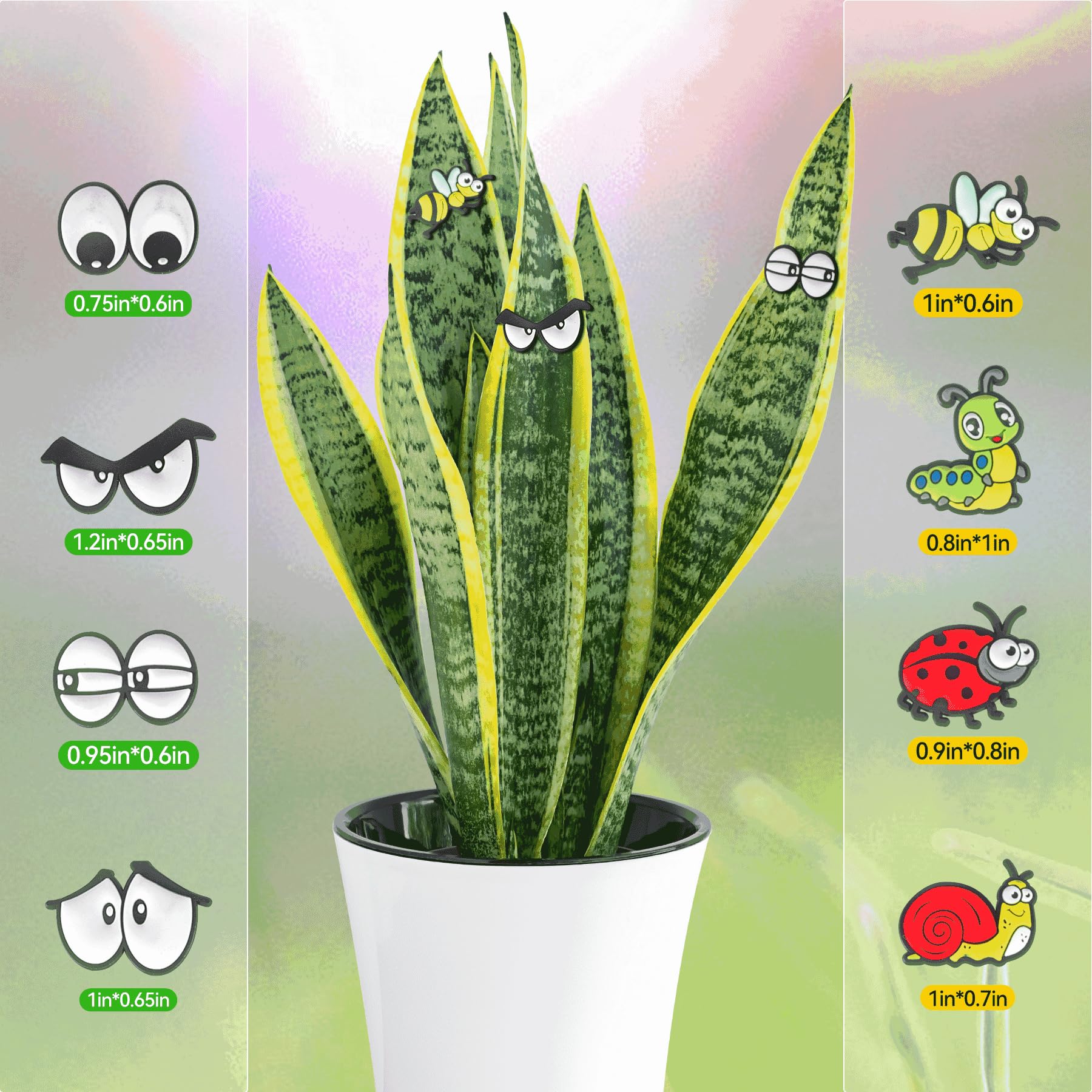 Cslehel Plant Magnets Eyes for Potted Plants ，8 PCS Cute Magnetic Plant Eyes with Cartoon Eyes, Funny Plants Pins for Indoor Outdoor Office Plants Accessories, Plants Lover Gifts,