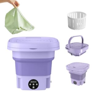 Portable Washing Machine,High Capacity Mini Washer with 3 Modes,Foldable Deep Cleaning Half Automatic Washt Suitable for Washing Small Pieces of Clothing, Baby Clothes,Underwear,Socks（Purple）