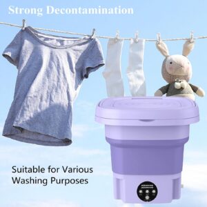 Portable Washing Machine,High Capacity Mini Washer with 3 Modes,Foldable Deep Cleaning Half Automatic Washt Suitable for Washing Small Pieces of Clothing, Baby Clothes,Underwear,Socks（Purple）