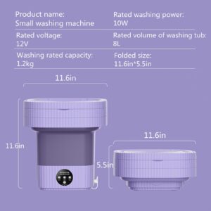 Portable Washing Machine,High Capacity Mini Washer with 3 Modes,Foldable Deep Cleaning Half Automatic Washt Suitable for Washing Small Pieces of Clothing, Baby Clothes,Underwear,Socks（Purple）