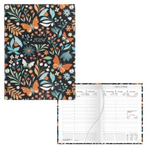 idena 11026 - weekly planner 2024, flower meadow, din a6, 128 pages, hardcover cover, diary, book calendar