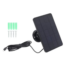 solar panel, easy installation monocrystalline silicon abs high efficiency 10w micro usb solar panel charger for light (black)